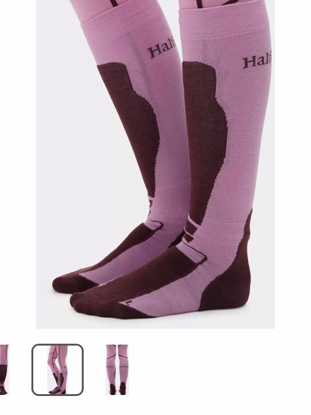 Halfdays Merino Ski Socks in Purple and Burgundy